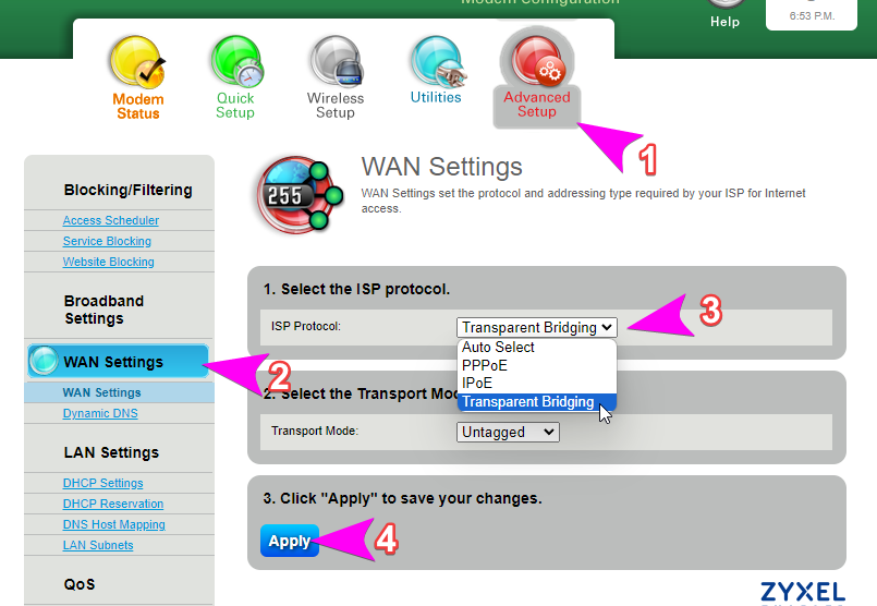 Configuring pfSense to access a bridged modem Potato For